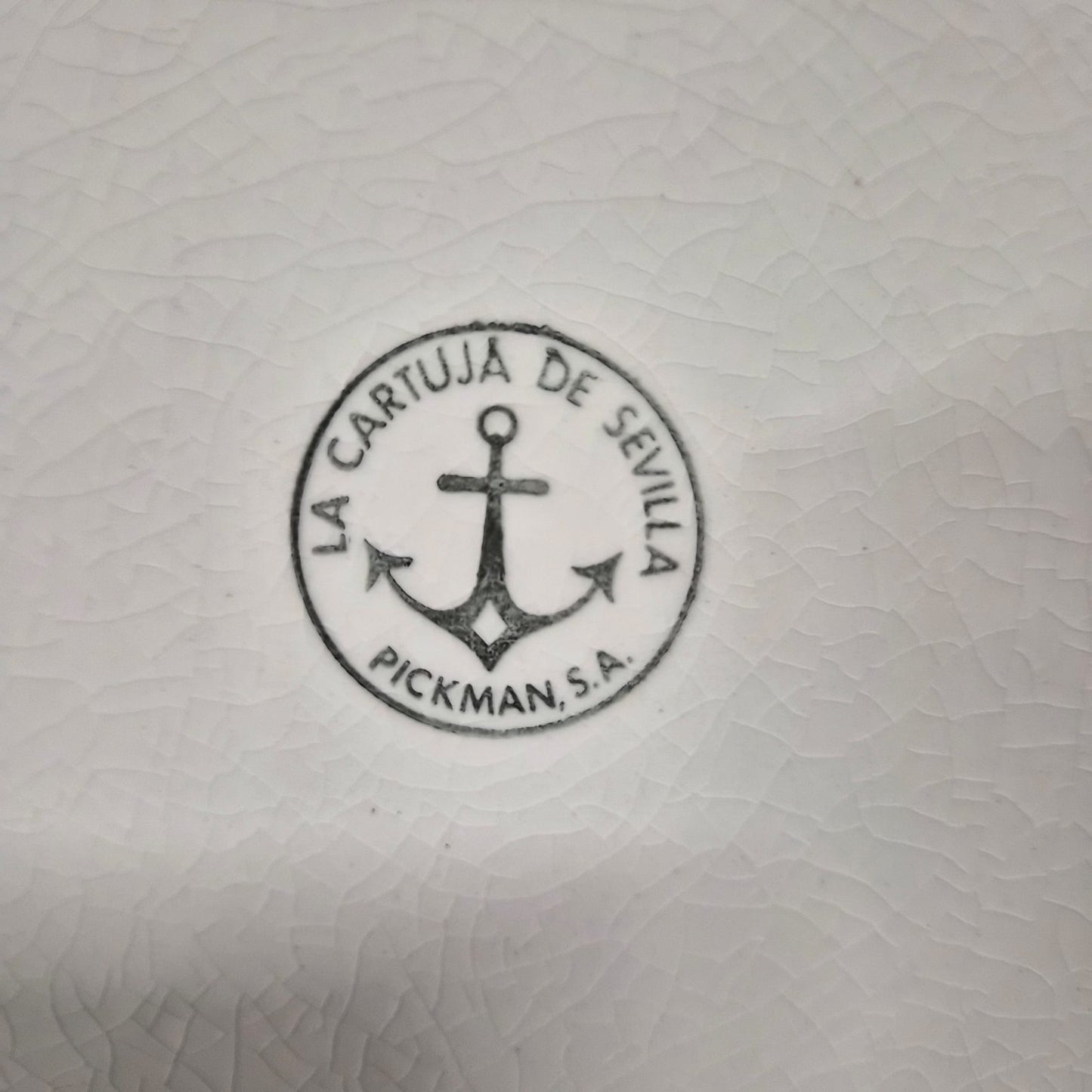 JARRA Y PALANGA ANTIGUAS DE LOZA- LA CARTUJA