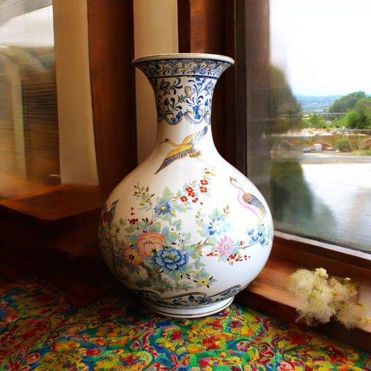 JARRON ITALIANO DE CERAMICA PINTADO A MANO